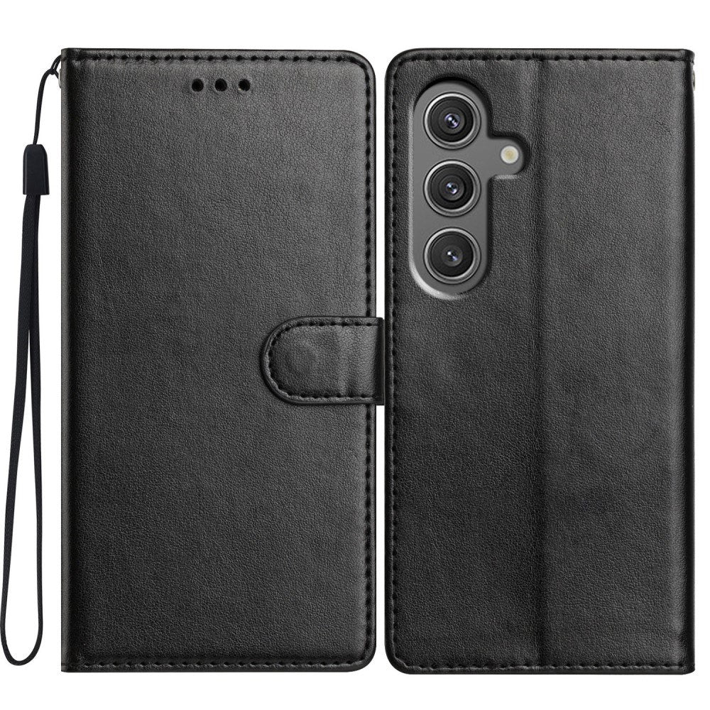 EIDERWOOD Samsung Galaxy A56 (5G) Faux Leather Flip Case with Strap - Black