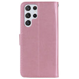 EIDERWOOD Samsung Galaxy S25 Ultra Faux Leather Flip Case with Owl Design - Pink