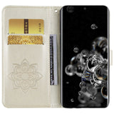 EIDERWOOD Samsung Galaxy S25 Ultra Faux Leather Flip Case with Owl Design - Gold