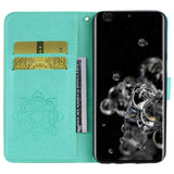 EIDERWOOD Samsung Galaxy S25 Ultra Faux Leather Flip Case with Owl Design - Turquoise