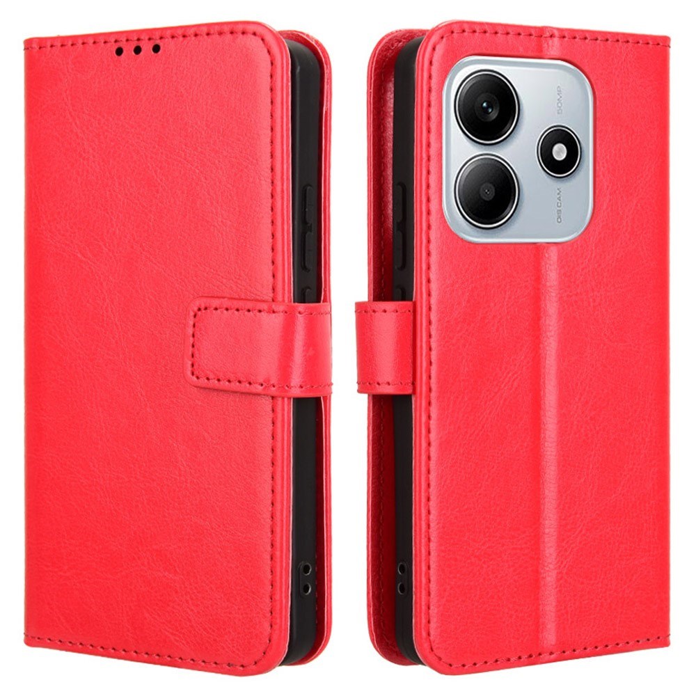 EIDERWOOD Xiaomi Redmi Note 14 (5G) Faux Leather Flip Case with Strap - Red