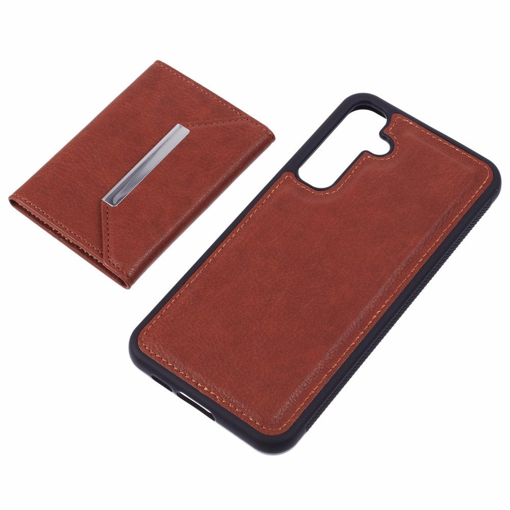 EIDERWOOD Samsung Galaxy S25 2-in-1 Vegan Leather Case with Cardholder & Stand Function - Brown