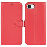 EIDERWOOD iPhone 16e Faux Leather Flip Case with Cardholder & Stand Function - Red