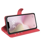 EIDERWOOD iPhone 16e Faux Leather Flip Case with Cardholder & Stand Function - Red