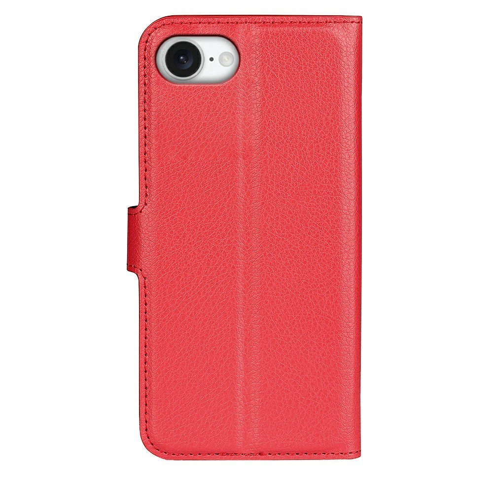 EIDERWOOD iPhone 16e Faux Leather Flip Case with Cardholder & Stand Function - Red