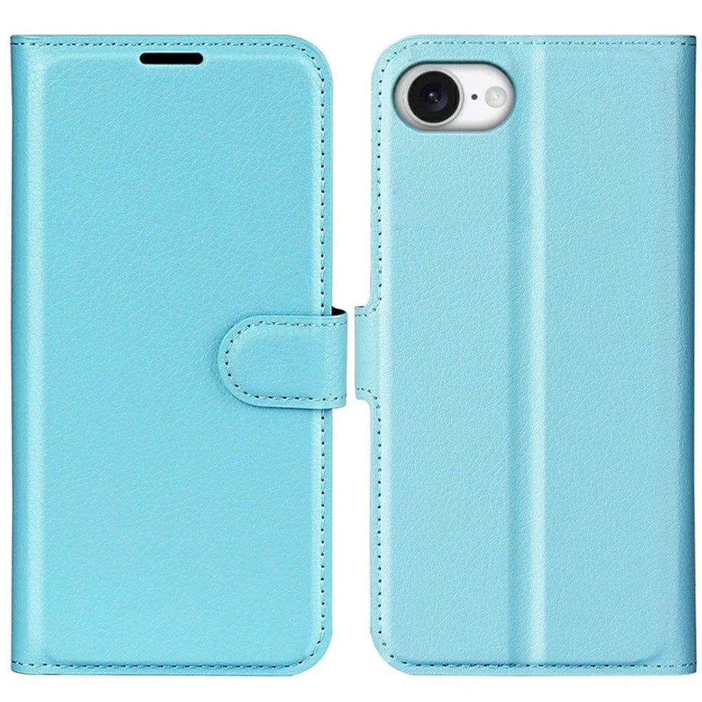 EIDERWOOD iPhone 16e Faux Leather Flip Case with Cardholder & Stand Function - Blue