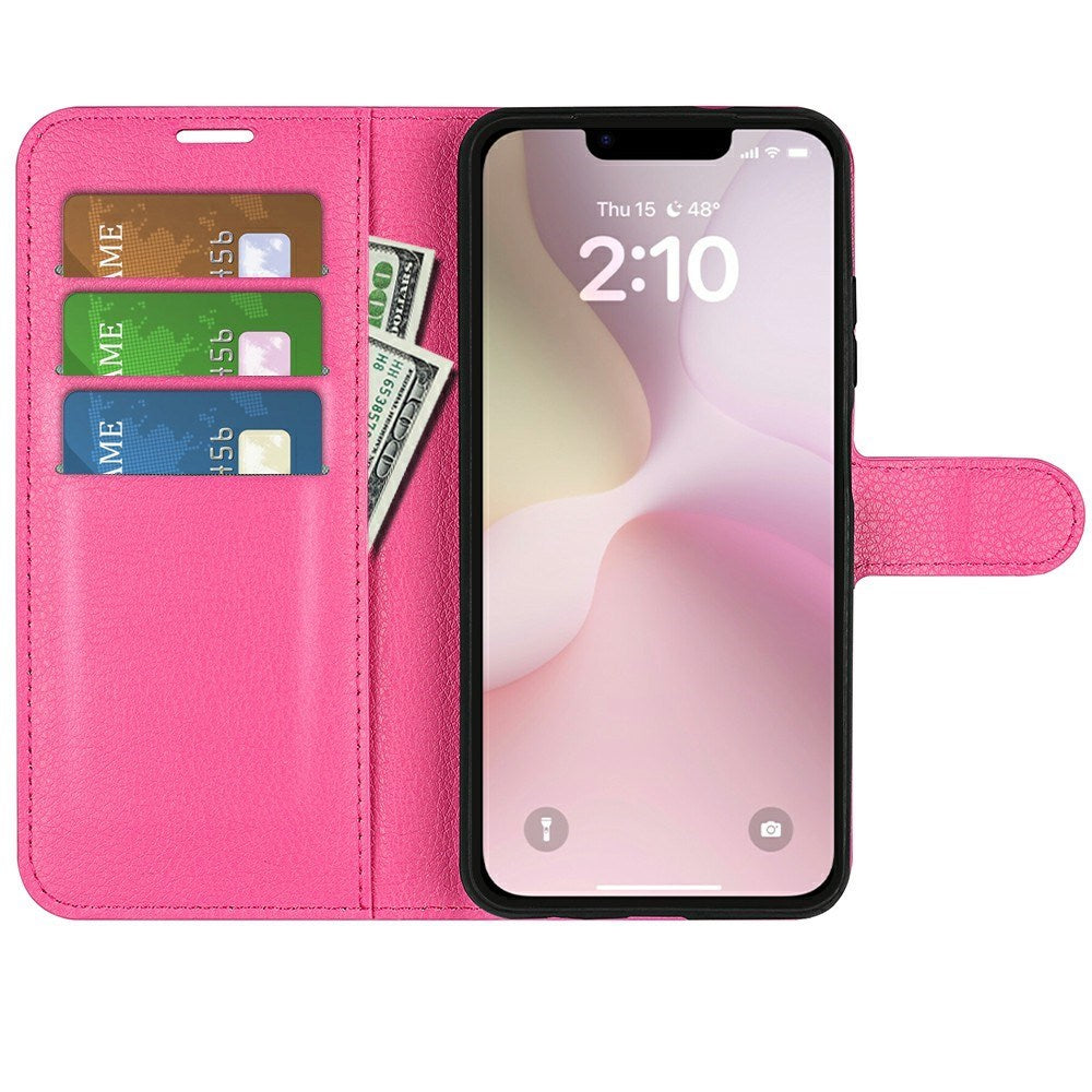 EIDERWOOD iPhone 16e Faux Leather Flip Case with Cardholder & Stand Function - Pink