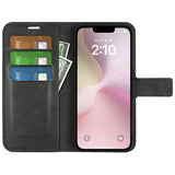 EIDERWOOD iPhone 16e Faux Leather Flip Case - Black