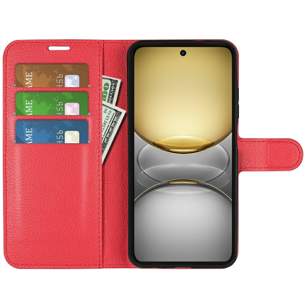 EIDERWOOD Realme C75 Faux Leather Flip Case with Cardholder & Stand Function - Red