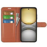 EIDERWOOD Realme C75 Faux Leather Flip Case with Cardholder & Stand Function - Brown