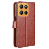 EIDERWOOD Motorola Moto G15 / G15 Power Faux Leather Flip Case with Strap - Brown