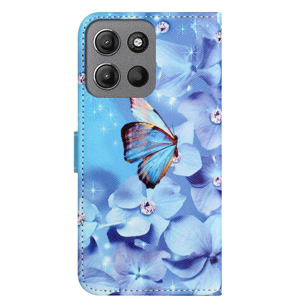 EIDERWOOD Motorola Moto G15 / G15 Power Faux Leather Flip Case with Design - Flower / Butterfly