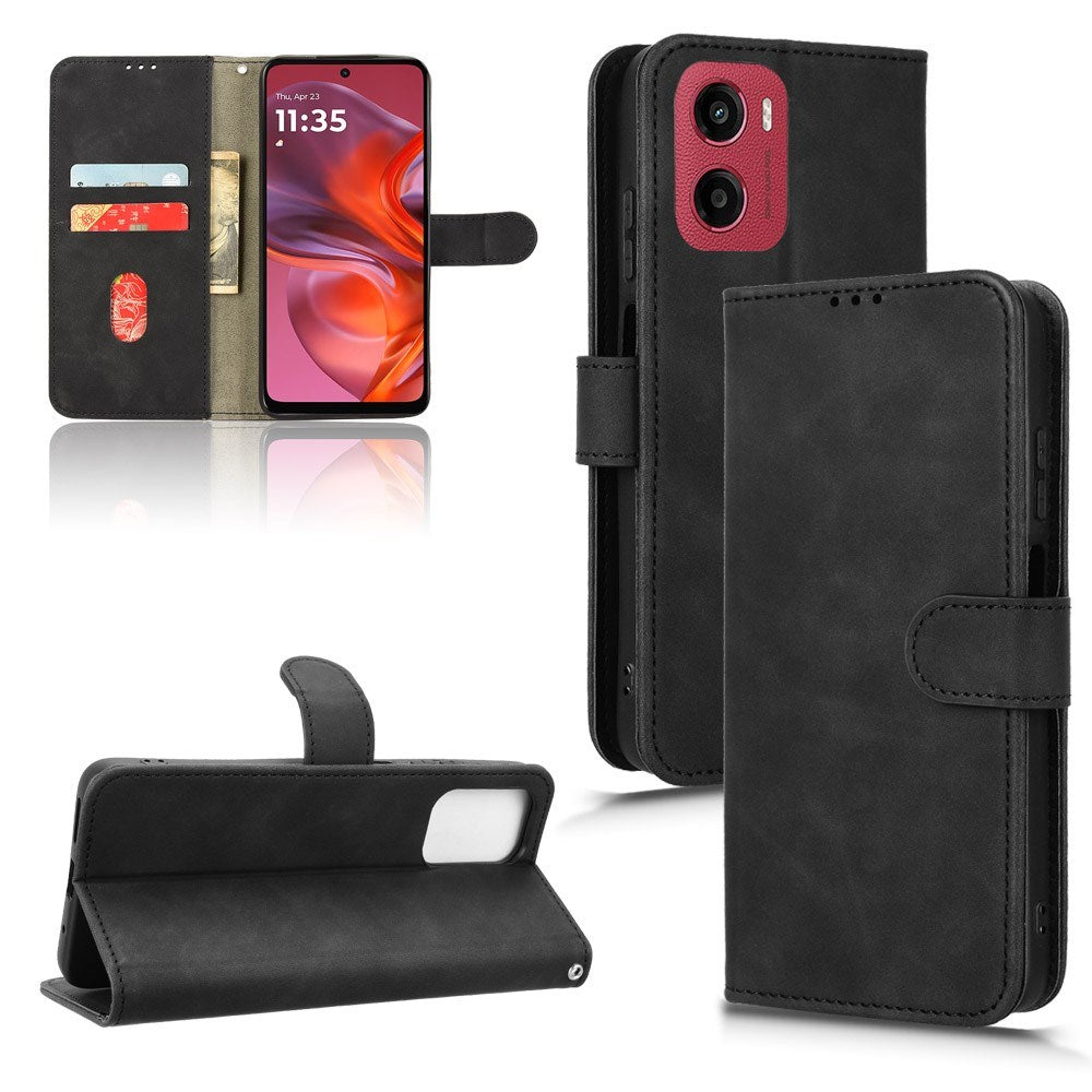 EIDERWOOD Motorola Moto G05 Flip Case with Card Holder & Stand Function - Black