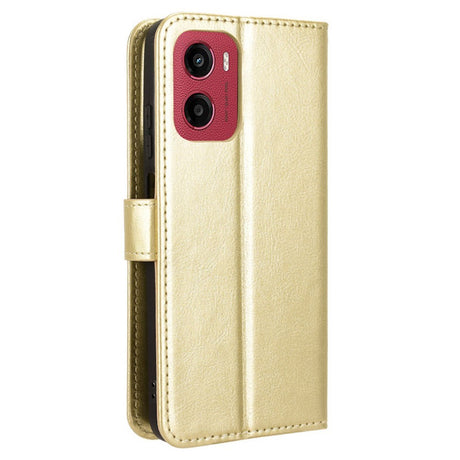 EIDERWOOD Motorola Moto G05 / E15 Faux Leather Flip Case with Strap - Gold