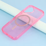 EIDERWOOD iPhone 16 Plastic Glitter Case - MagSafe Compatible - Pink