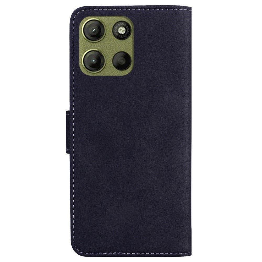 EIDERWOOD Motorola Moto G15 Faux Leather Flip Case with Card Holder & Stand Function - Black