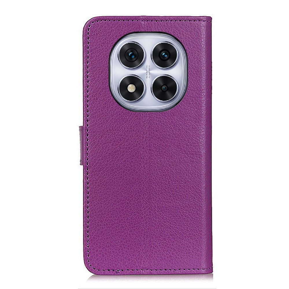 EIDERWOOD Xiaomi Redmi Note 14 Pro (5G) / Poco X7 Litchi Faux Leather Flip Case with Wallet & Stand Function - Purple
