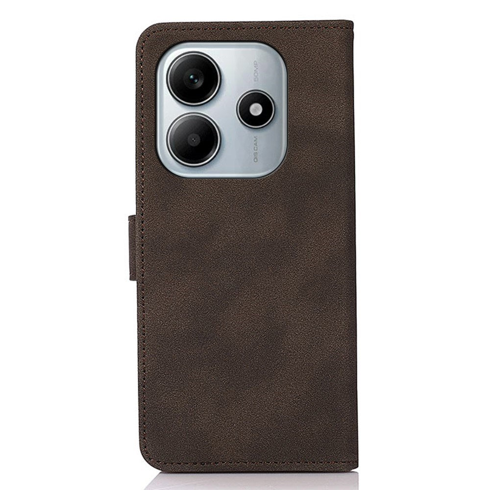 Xiaomi Redmi Note 14 (5G) KHAZNEH Faux Leather Flip Case with Card Holder & Stand Function - Brown