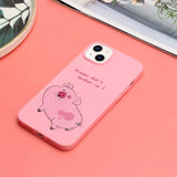 iPhone 14 Flexible Plastic Back Case - Pig