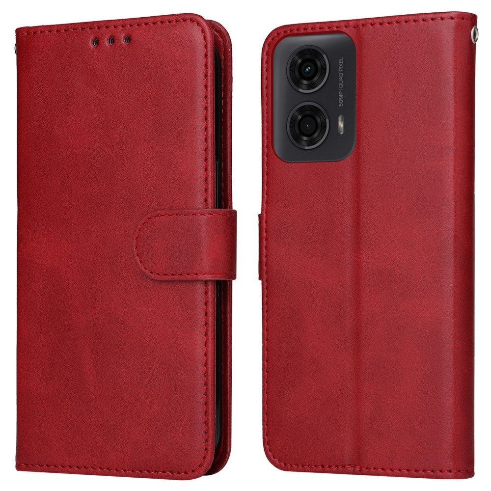 EIDERWOOD Motorola Moto E14 (4G) / G04 (4G) / G04s (4G) / G24 (4G) Faux Leather Flip Case with Strap - Red