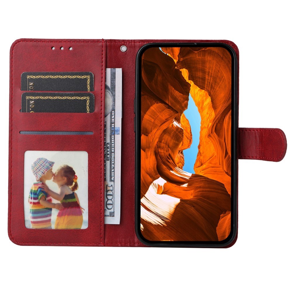 EIDERWOOD Motorola Moto E14 (4G) / G04 (4G) / G04s (4G) / G24 (4G) Faux Leather Flip Case with Strap - Red