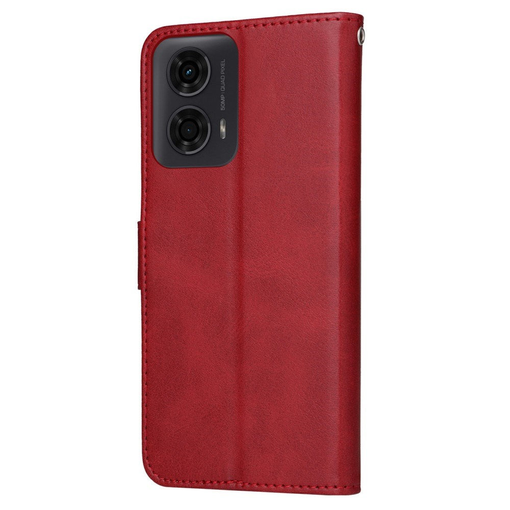 EIDERWOOD Motorola Moto E14 (4G) / G04 (4G) / G04s (4G) / G24 (4G) Faux Leather Flip Case with Strap - Red