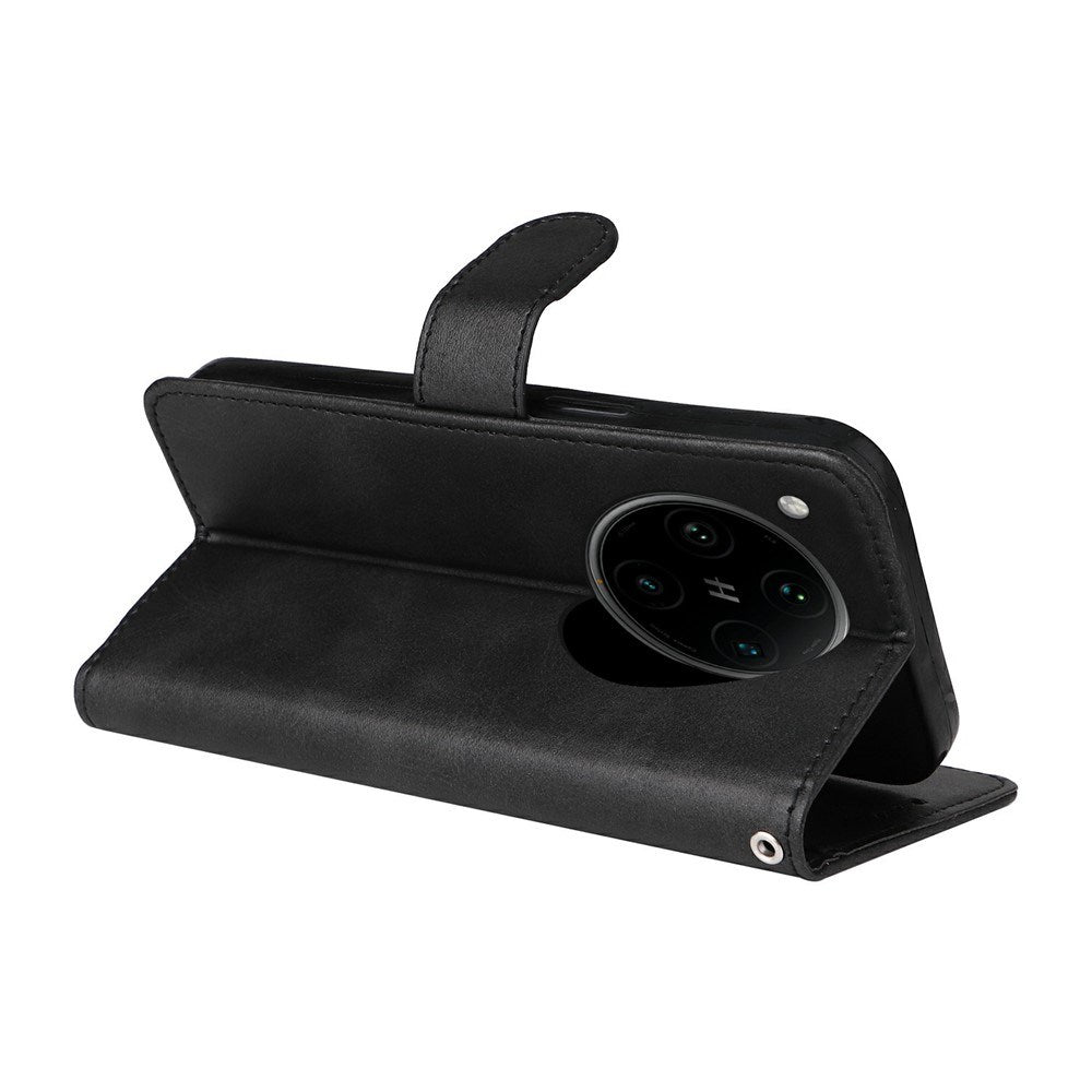 Motorola Edge 60 Neo / 50 Neo / ThinkPhone 25 EIDERWOOD Faux Leather Flip Case with Strap - Black