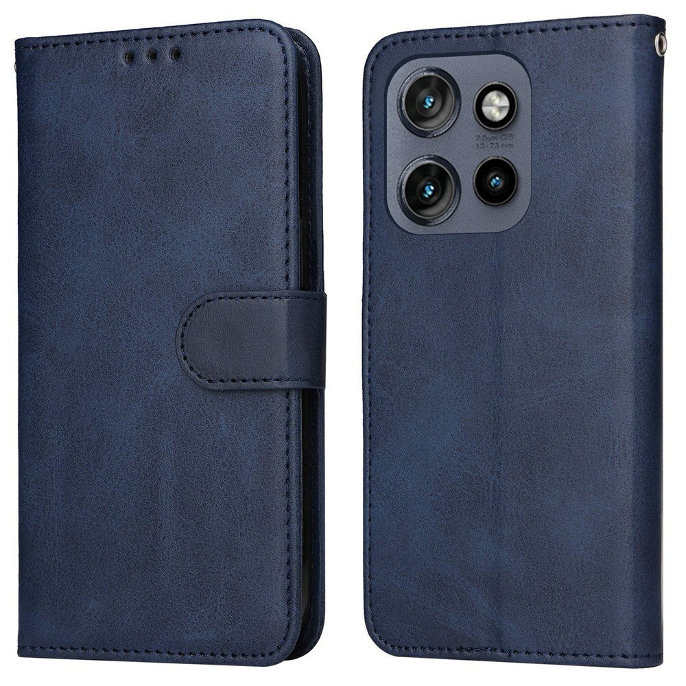 Motorola Edge 60 Neo / 50 Neo / ThinkPhone 25 EIDERWOOD Faux Leather Flip Case with Strap - Blue