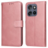 Motorola Edge 60 Neo / 50 Neo / ThinkPhone 25 EIDERWOOD Faux Leather Flip Case with Strap - Pink