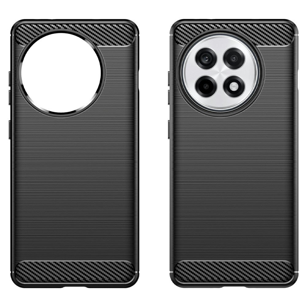 EIDERWOOD OnePlus 13R Brushed Carbon Fiber Flexible Plastic Case - Black