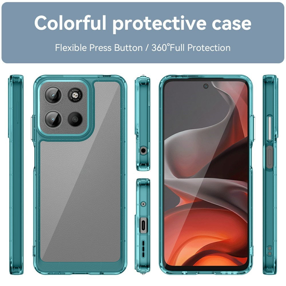 EIDERWOOD Motorola Moto G15 / G05 / E15 Hybrid Plastic Case - Transparent / Turquoise