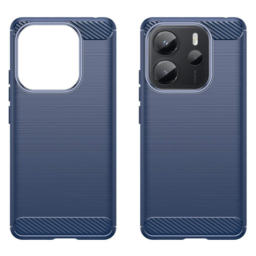 EIDERWOOD Xiaomi Redmi Note 14 (4G) Brushed Carbon Fiber Flexible Plastic Case - Blue