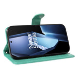 EIDERWOOD OnePlus 13R Flip Case with Engraved Motif - Card Holder & Stand Function - Green