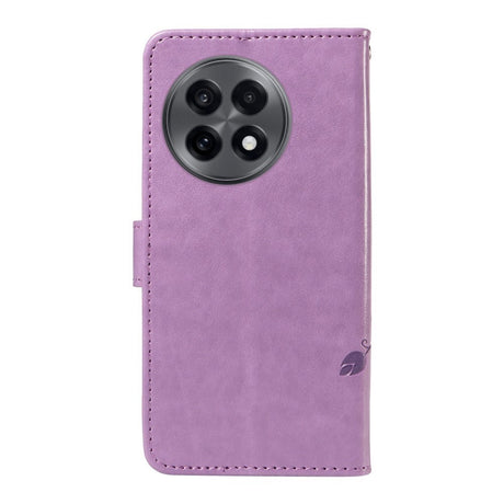 EIDERWOOD OnePlus 13R Flip Case with Engraved Motif - Card Holder & Stand Function - Purple