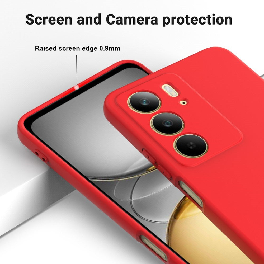 EIDERWOOD Realme C75 Liquid Silicone Case w. Strap - Red