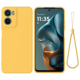 EIDERWOOD Motorola Moto G05 / E15 Liquid Silicone Case w. Strap - Yellow