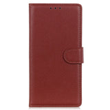 EIDERWOOD Xiaomi Poco X7 Pro Litchi Faux Leather Flip Case with Wallet - Brown