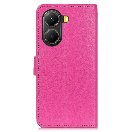EIDERWOOD Xiaomi Poco X7 Pro Litchi Faux Leather Flip Case with Wallet - Pink