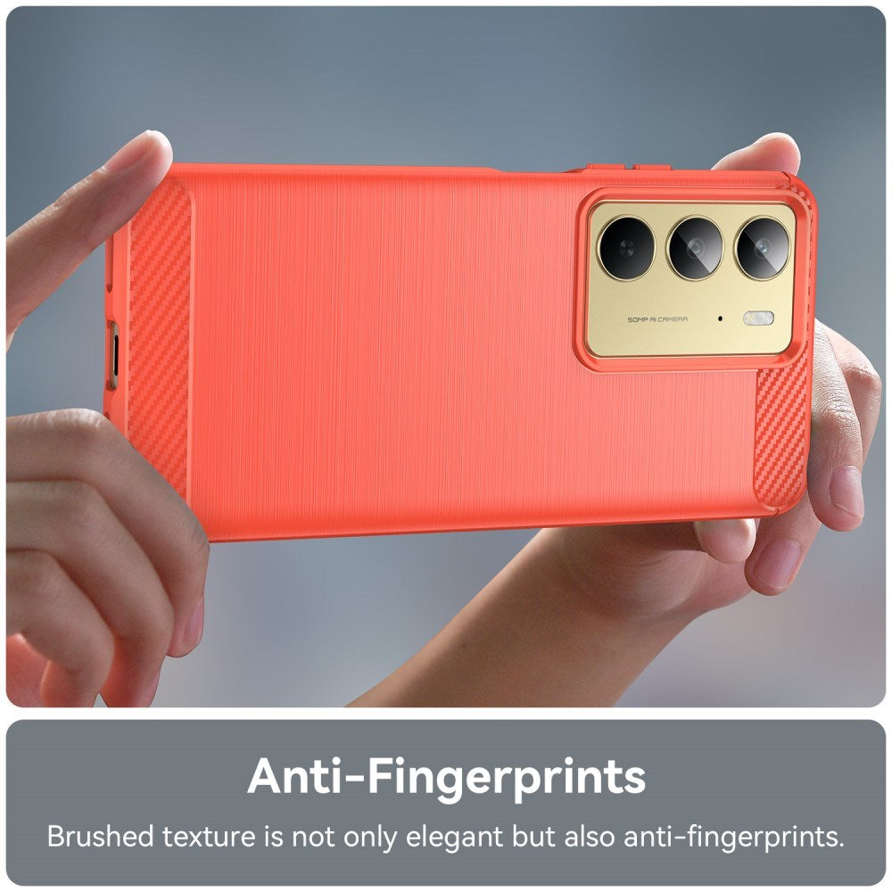 EIDERWOOD Realme C75 Brushed Carbon Fiber Flexible Plastic Case - Red