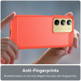 EIDERWOOD Realme C75 Brushed Carbon Fiber Flexible Plastic Case - Red