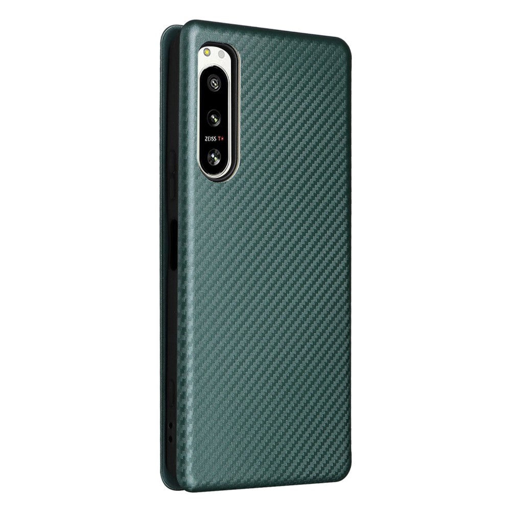 Sony Xperia 5 IV Carbon Fiber Flexible Plastic Case - Green