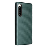 Sony Xperia 5 IV Carbon Fiber Flexible Plastic Case - Green