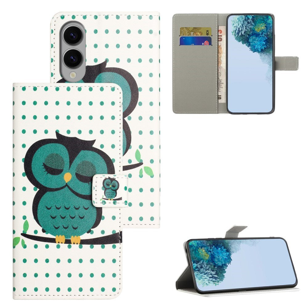 EIDERWOOD Samsung Galaxy S25 Edge Faux Leather Case with Wallet & Stand Function - Sleeping Owl