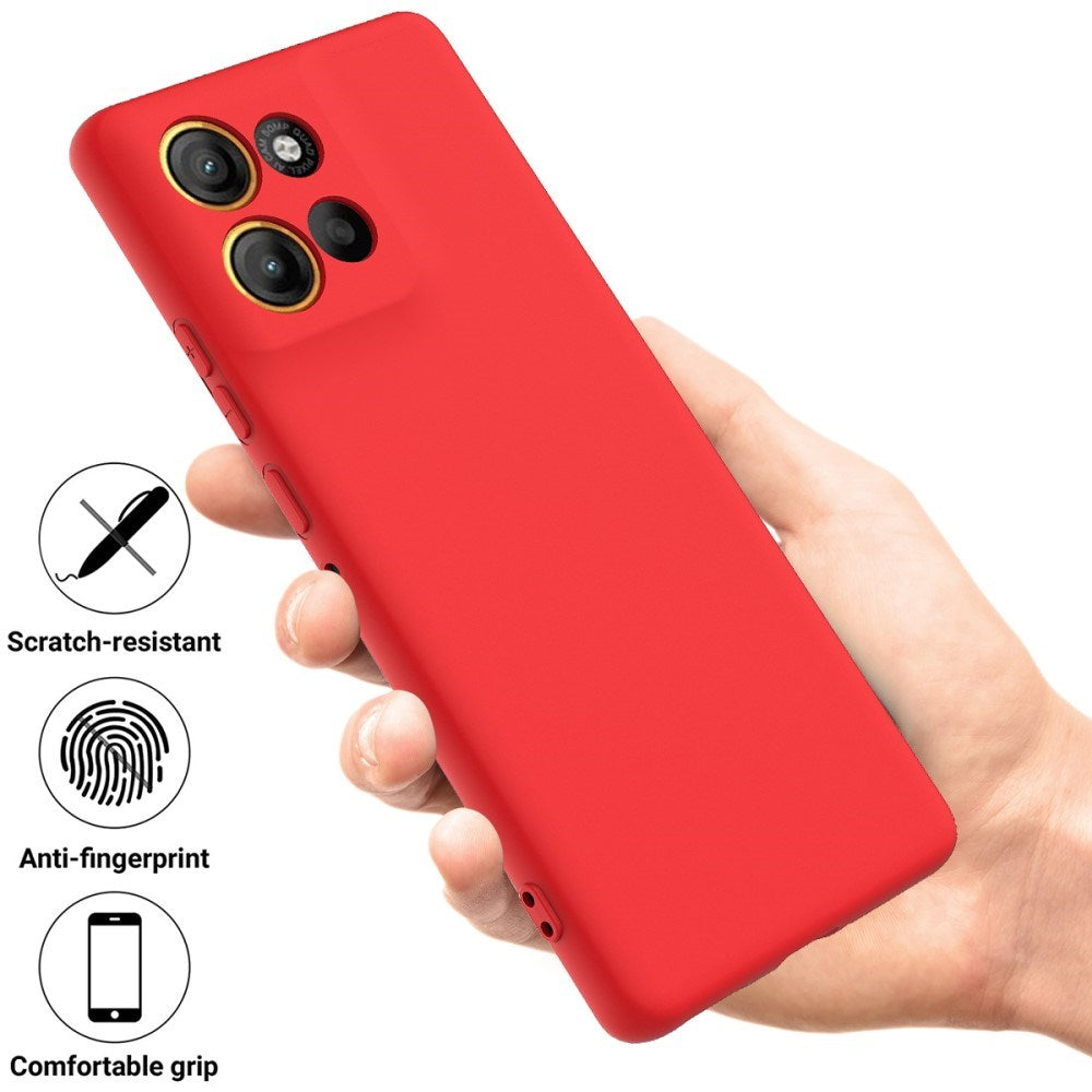 EIDERWOOD Motorola Moto G15 Power Lined Silicone Case with Strap - Red