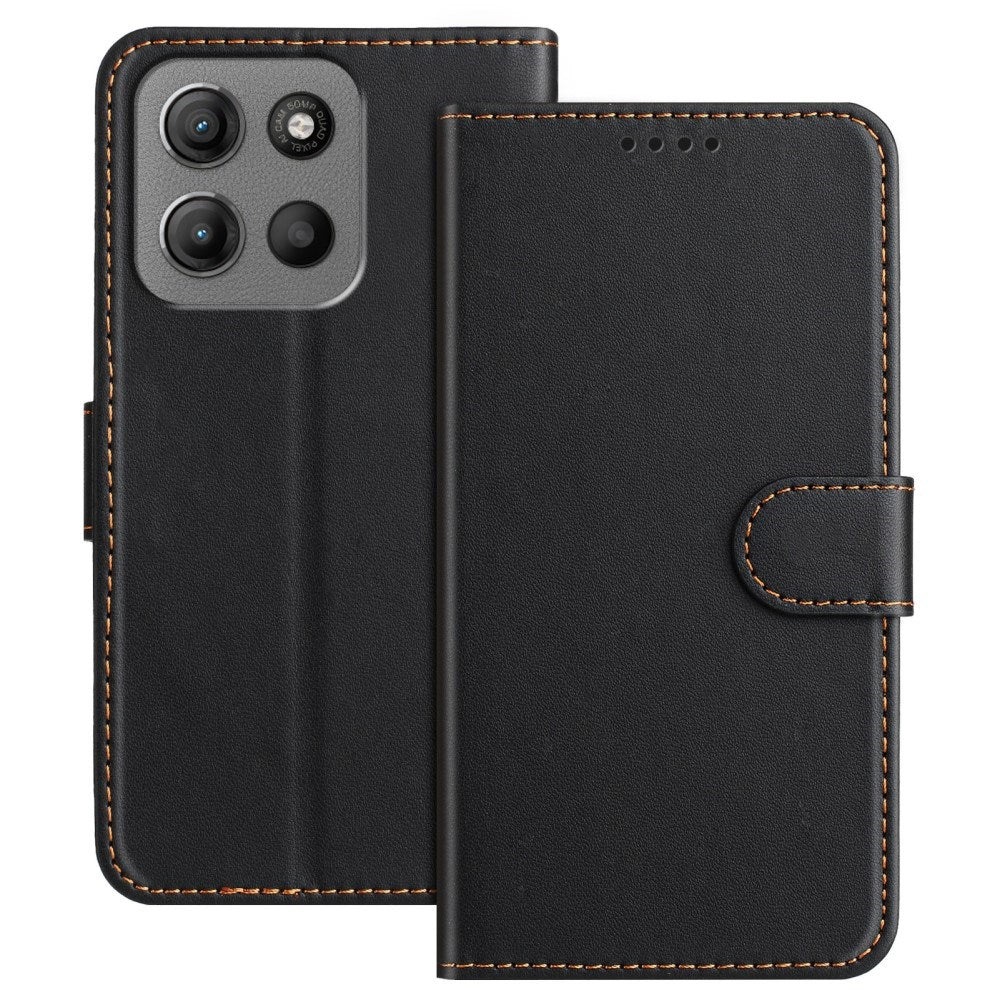 EIDERWOOD Motorola Moto G15 / G15 Power Faux Leather Flip Case with Wallet - Black