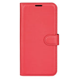 EIDERWOOD Samsung Galaxy S25 Edge Litchi Faux Leather Flip Case with Wallet - Red