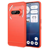 EIDERWOOD Nothing Phone (3a) Brushed Carbon Fiber Flexible Plastic Case - Red