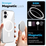 NORTHJO iPhone 16 Plus 360° Protection Set with Camera Lens Protection & Screen Protection & Hybrid Case - MagSafe Compatible - Transparent