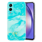 EIDERWOOD Samsung Galaxy S25 Edge Flexible Plastic Case with Marble Pattern - Turquoise