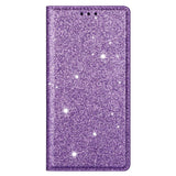 EIDERWOOD Samsung Galaxy S25 Edge Faux Leather Flip Case with Wallet - Glitter - Purple
